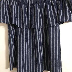 Banana Republic Striped Off-Shoulder Top